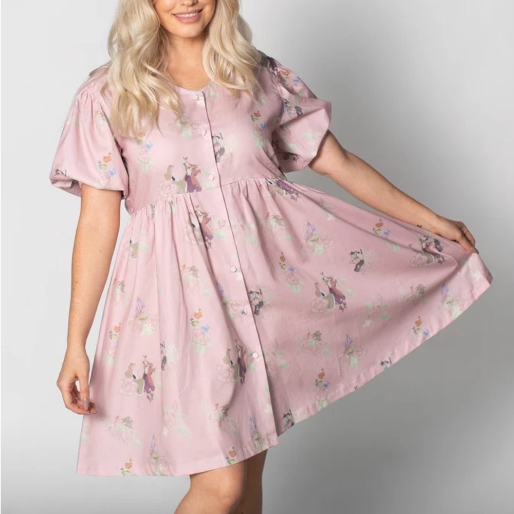 Disney Pink Puff Sleeve Dress
